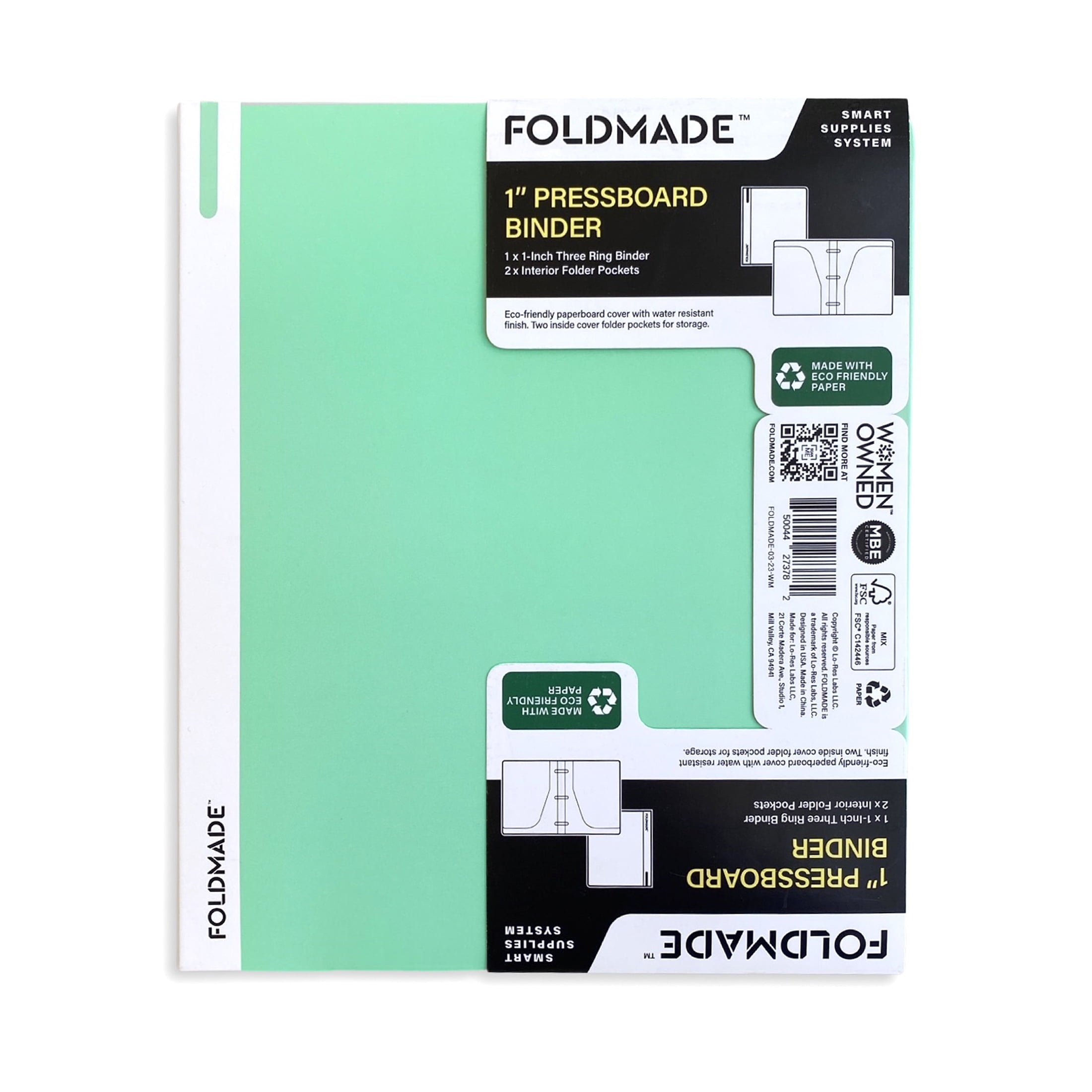 Eco-friendly 1" 3-Ring Binder with 2 Pockets, Multicolor, 4 Count - Image 3