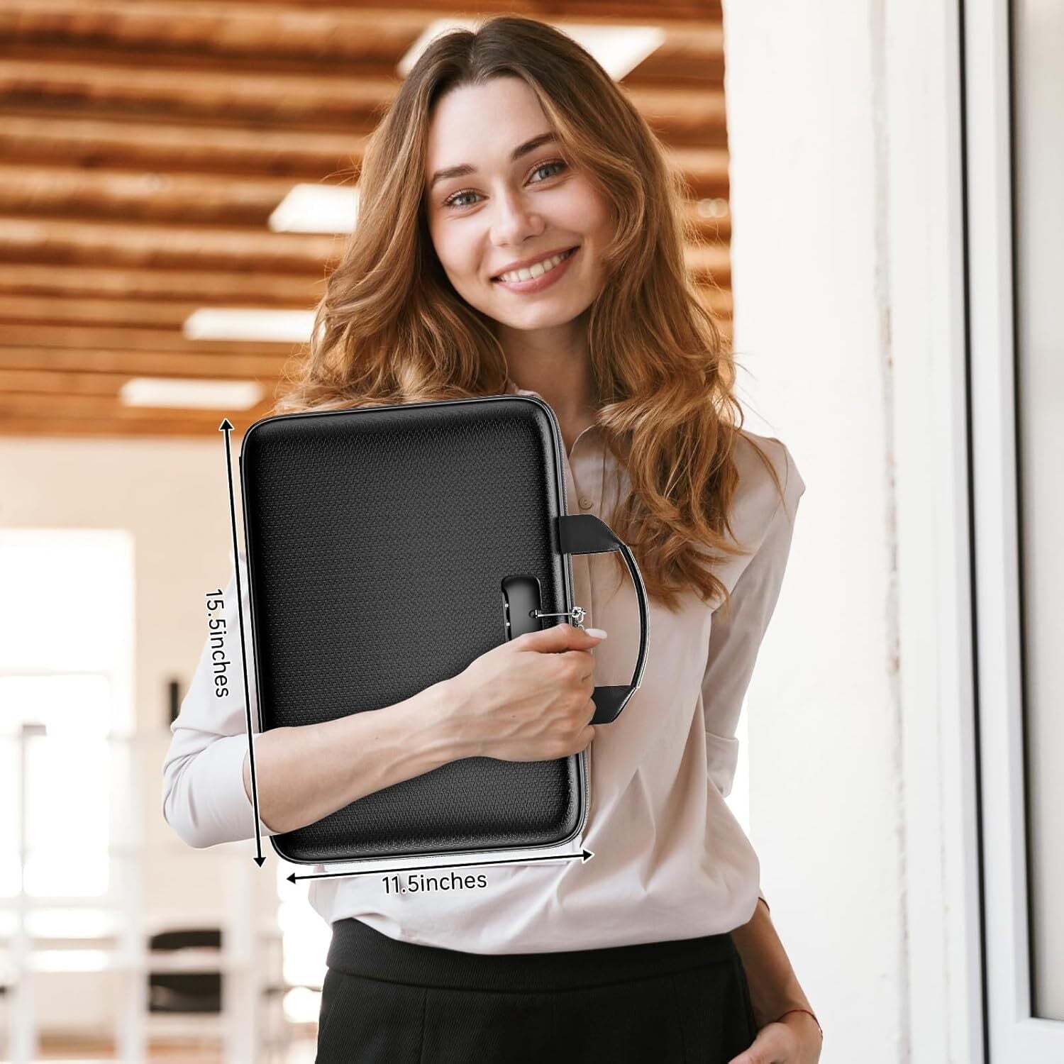 Fireproof Document Box, Fireproof File Organizer with Lock,ANUNU Hard-Shell Case Fireproof Document Box with 13 Pocket Accordion File Folder - Image 6