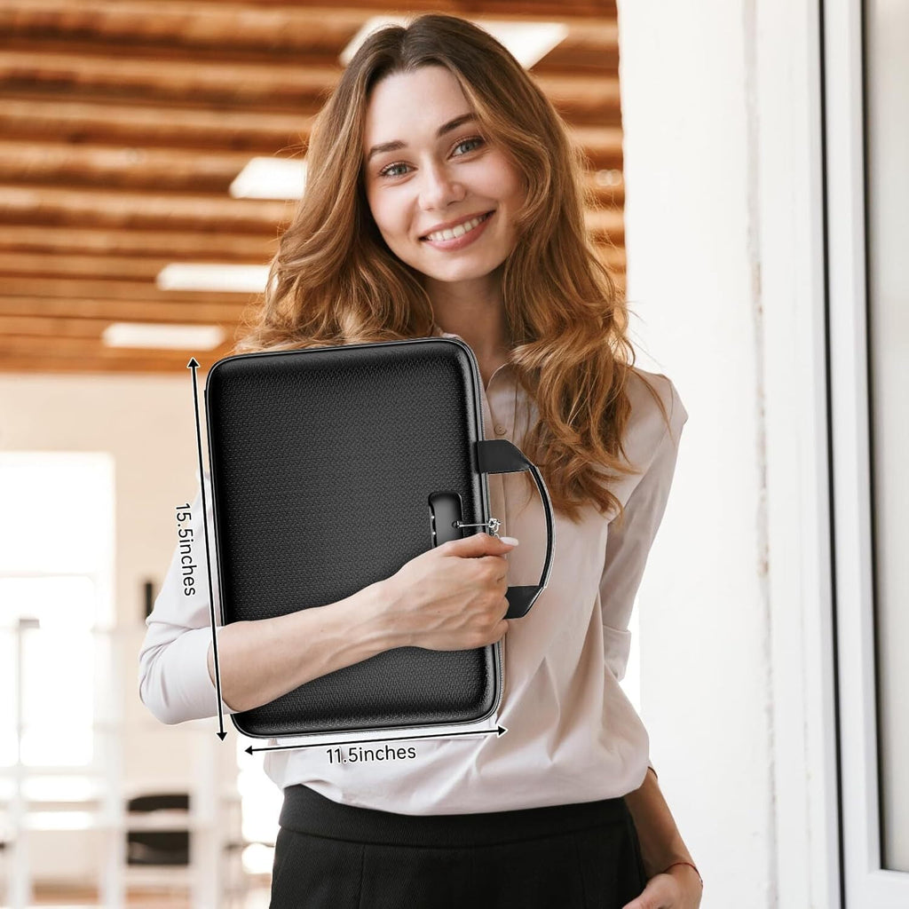 Fireproof Document Box, Fireproof File Organizer with Lock,ANUNU Hard-Shell Case Fireproof Document Box with 13 Pocket Accordion File Folder - Image 6