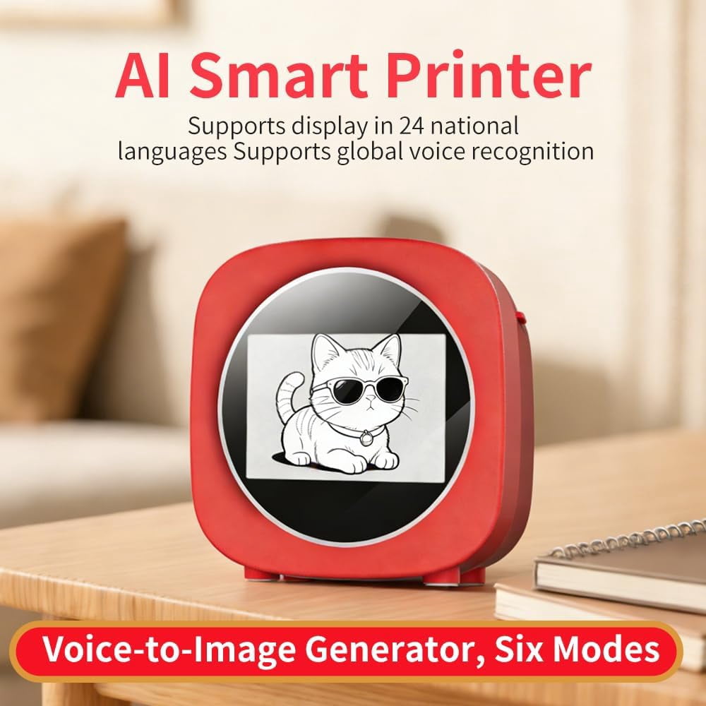 Smart Voice Sticker Printer with Screen, Portable Inkless Thermal Label Maker, Mini Rechargeable DIY Sticker Machine for Home, School & Offi - Image 3