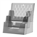A4 File Display Clear Storage Box Office Single Layer Desktop Sorter Pocket Booklet and Brochure Holder Gray