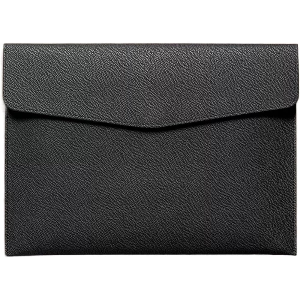 A4 Leather Document Folder, Waterproof Business File Organizer with Snap Closure, Portable Portfolio Case for Office ...