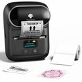 Phomemo M110 Label Maker Machine with Tape Barcode Printer Bluetooth Portable Thermal Printer, Wireless Label Maker with 100 Labels, for Sma