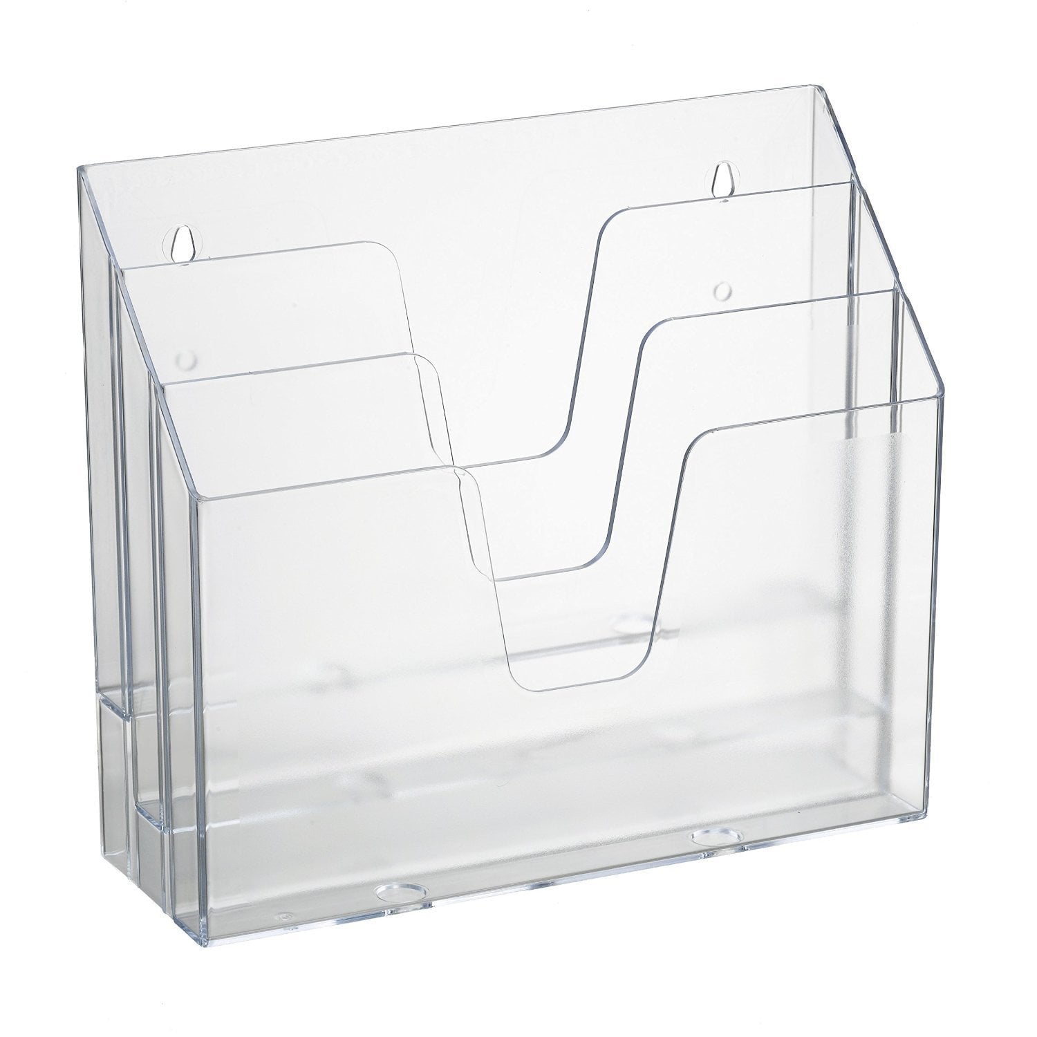 Plastic 3 Slots Letter Size File Organizer, Clear Crystal