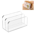 Acrylic Mail Sorter Desktop Organizer Holder, 2 Compartments Clear Small File Script Letter Office Document Storage f...