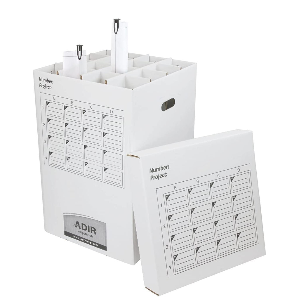 Adir Cardboard Roll File Storage Organizer- Vertical File Sorter- Blueprint, Poster, Plans, and Map Holder Station-16...