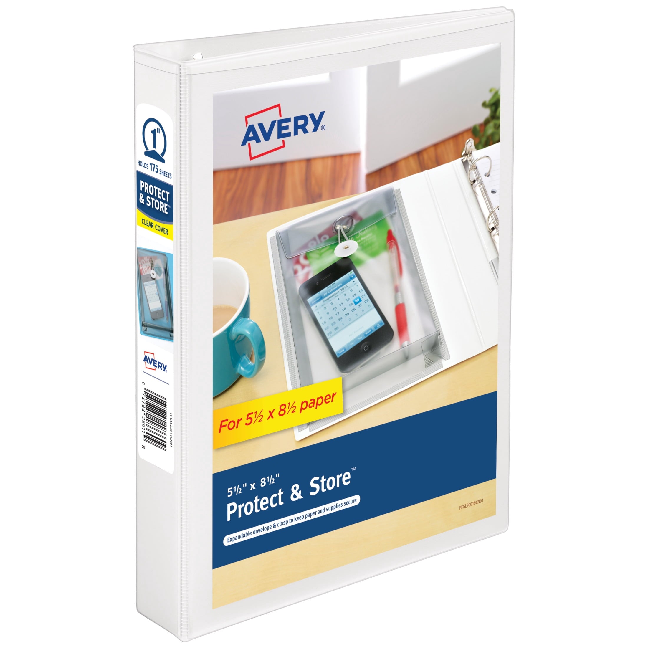 Protect & Store Mini Binder, 1" Round Rings, White (23011)