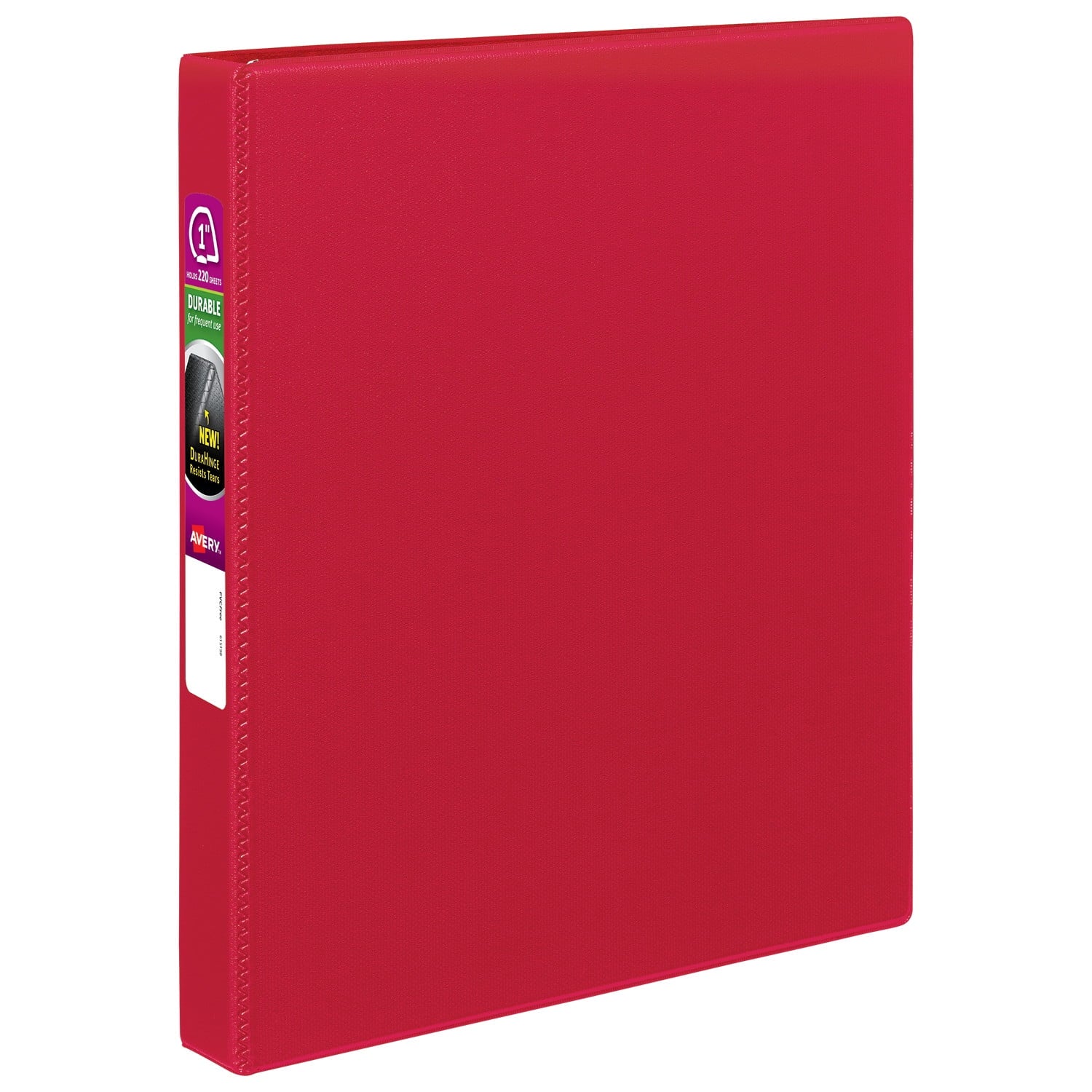 Durable Binder, 1" Slant Rings, 220-Sheet Capacity, DuraHinge, Red (27201)