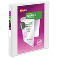 Durable View 3 Ring Binder, 1" EZD Rings, 1 White Binder