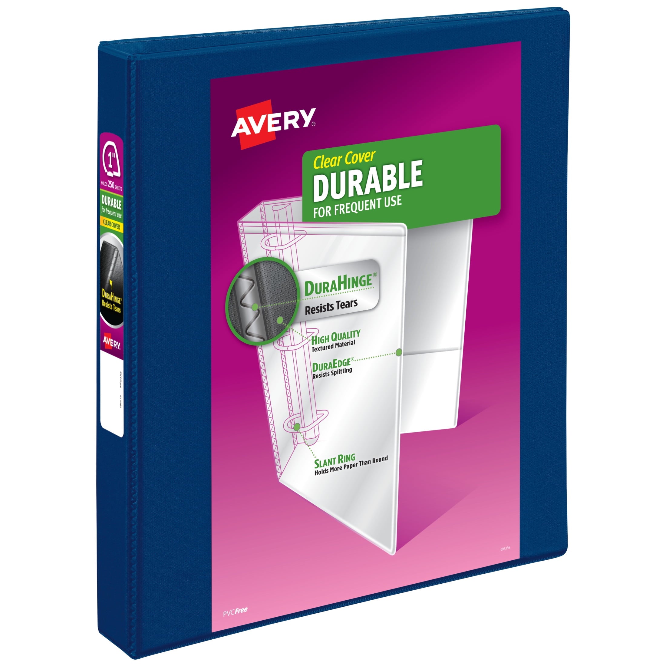 Durable View 1" Binder, Dark Blue Binder (17014)