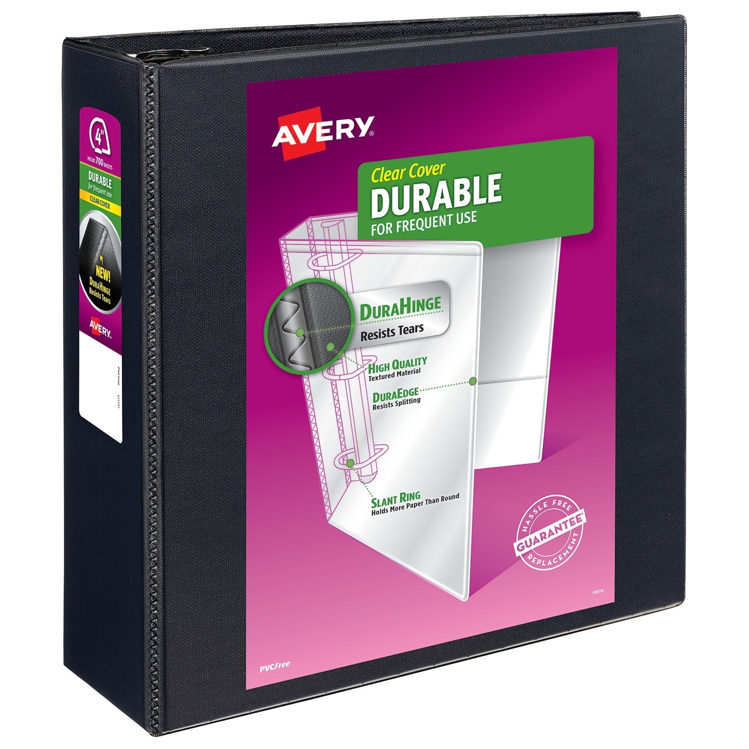 View 3 Ring Binder, 4" EZD Rings, 1 Black Binder