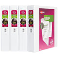 Durable View 3 Ring Binders, 1.5" Slant Rings, 4 White Binders