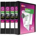 Durable View 3 Ring Binders, 1" Slant Rings, 4 Black Binders
