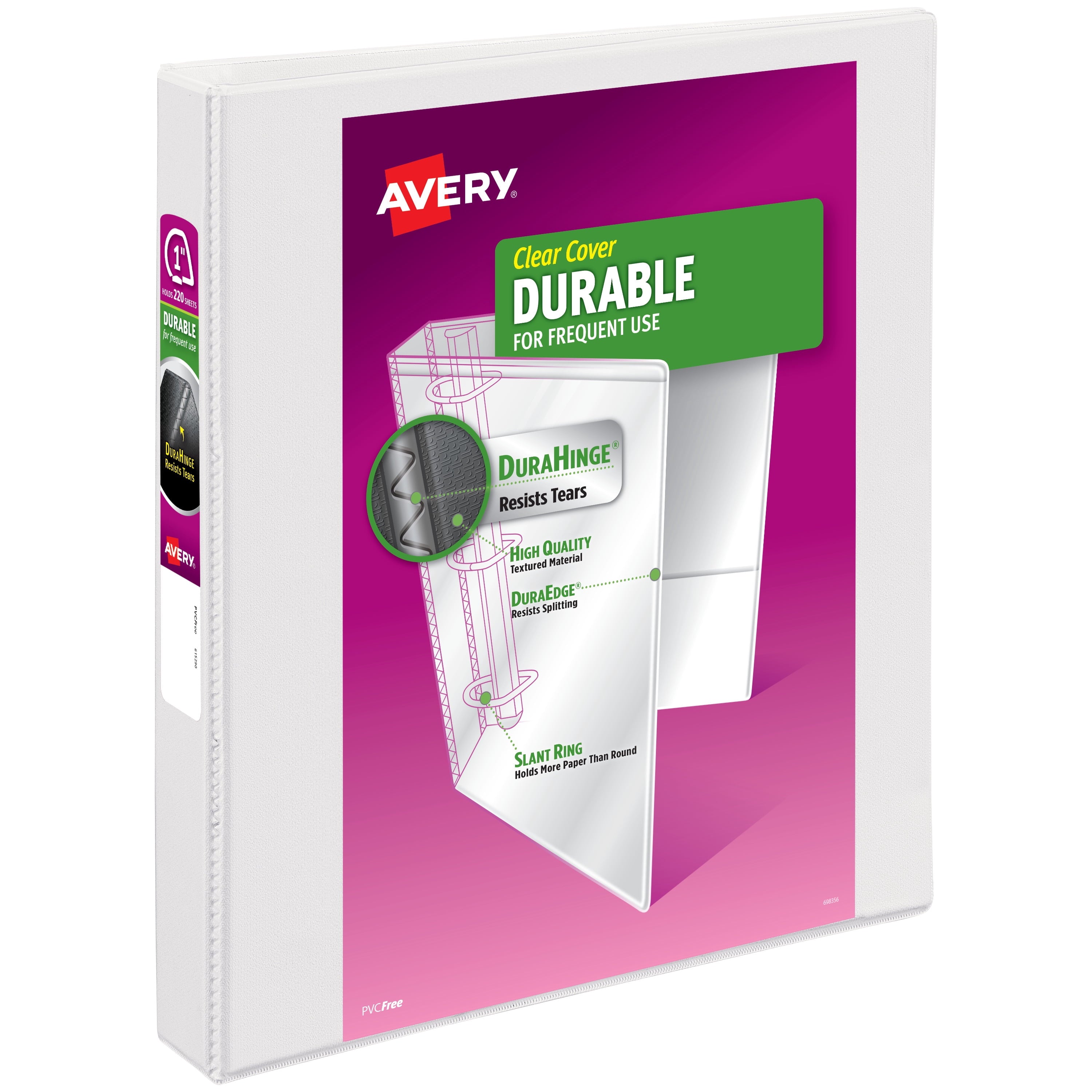 Durable View 1" Binder, White Binder (17012)