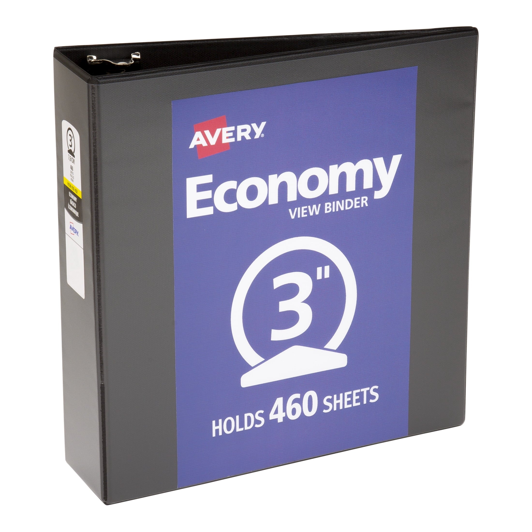 Standard View Binder, 3" Round Rings, Black Binder (05740)