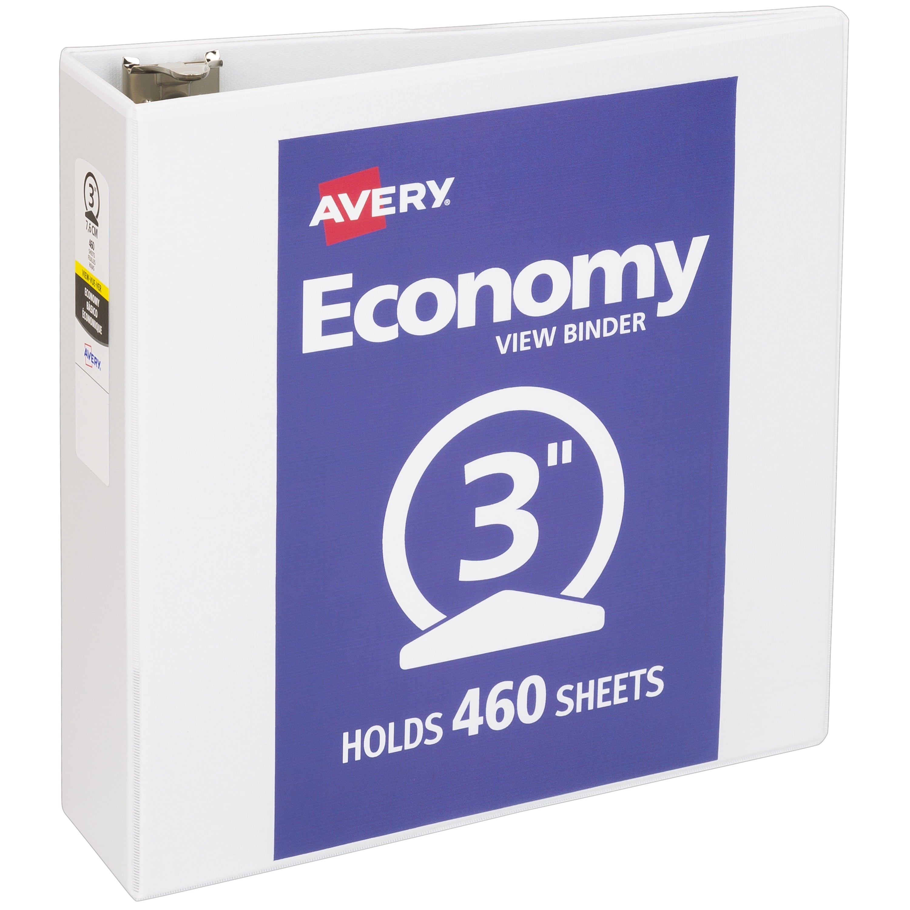 Standard View Binder, 3" Round Rings, White Binder (05741)