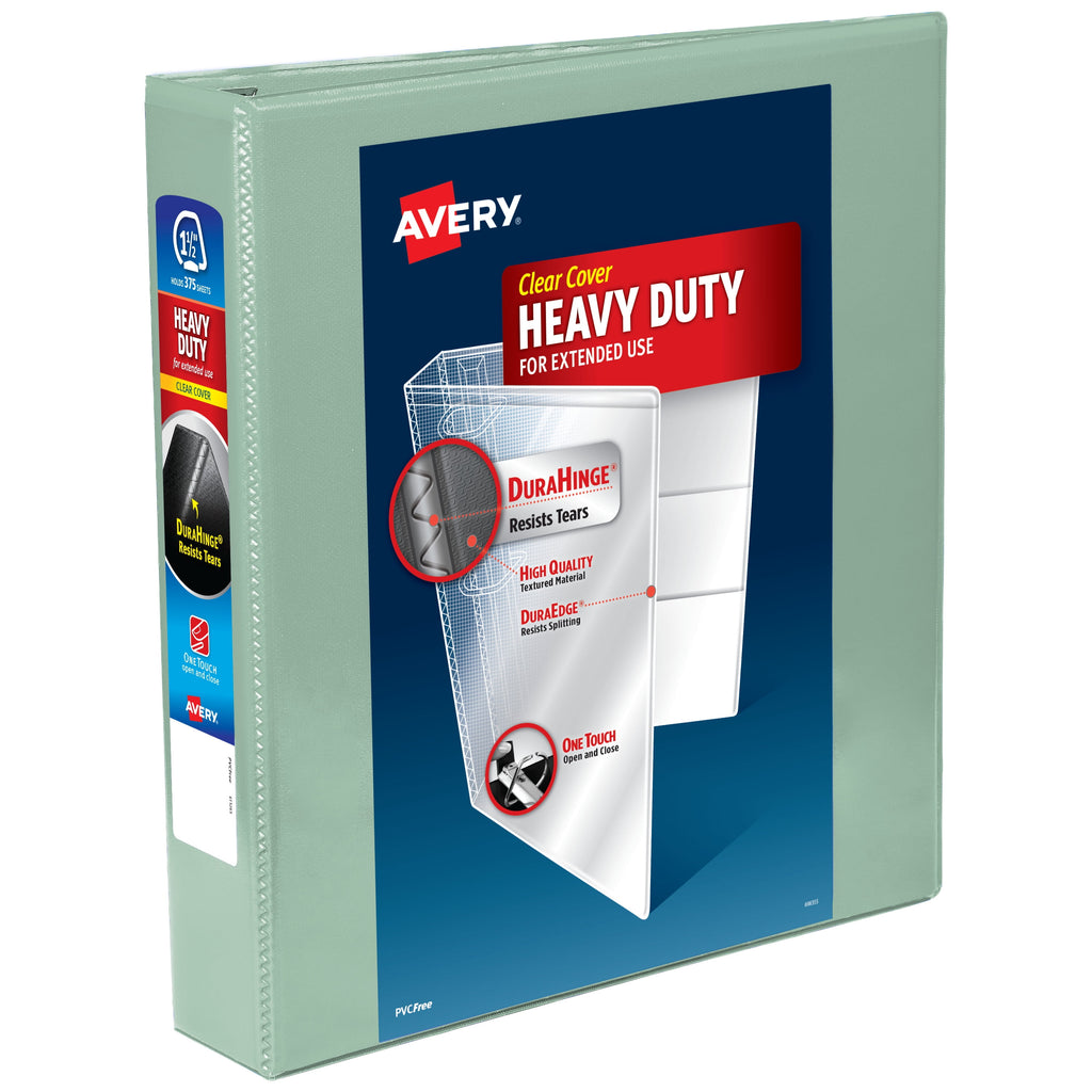 Heavy-Duty View 1.5 inch Binder, Pastel Sage Green (79819)