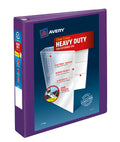 Heavy-Duty View 3 Ring Binder, 1.5" EZD Rings, Purple