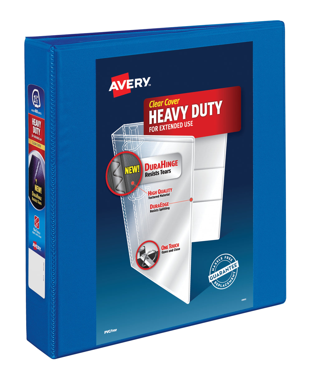 Heavy-Duty View 3 Ring Binder, 1.5" Slant Rings, Pacific Blue
