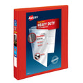 Heavy-Duty View 3 Ring Binder, 1" One Touch EZD Rings, Red