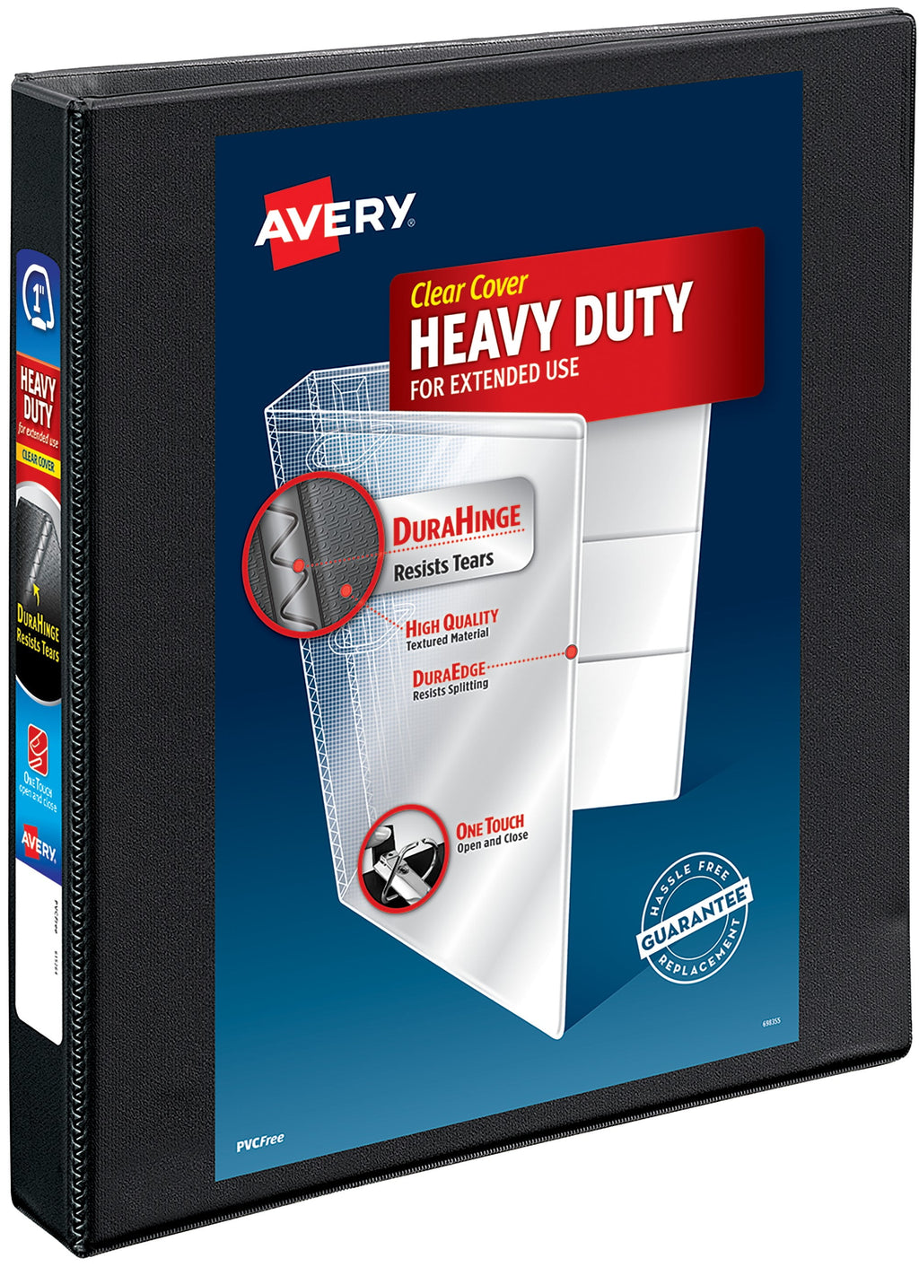 Avery Heavy Duty View Binder, 1", Black, Slant Ring, One-Touch, 250 Sheet Capacity, 1 Binder