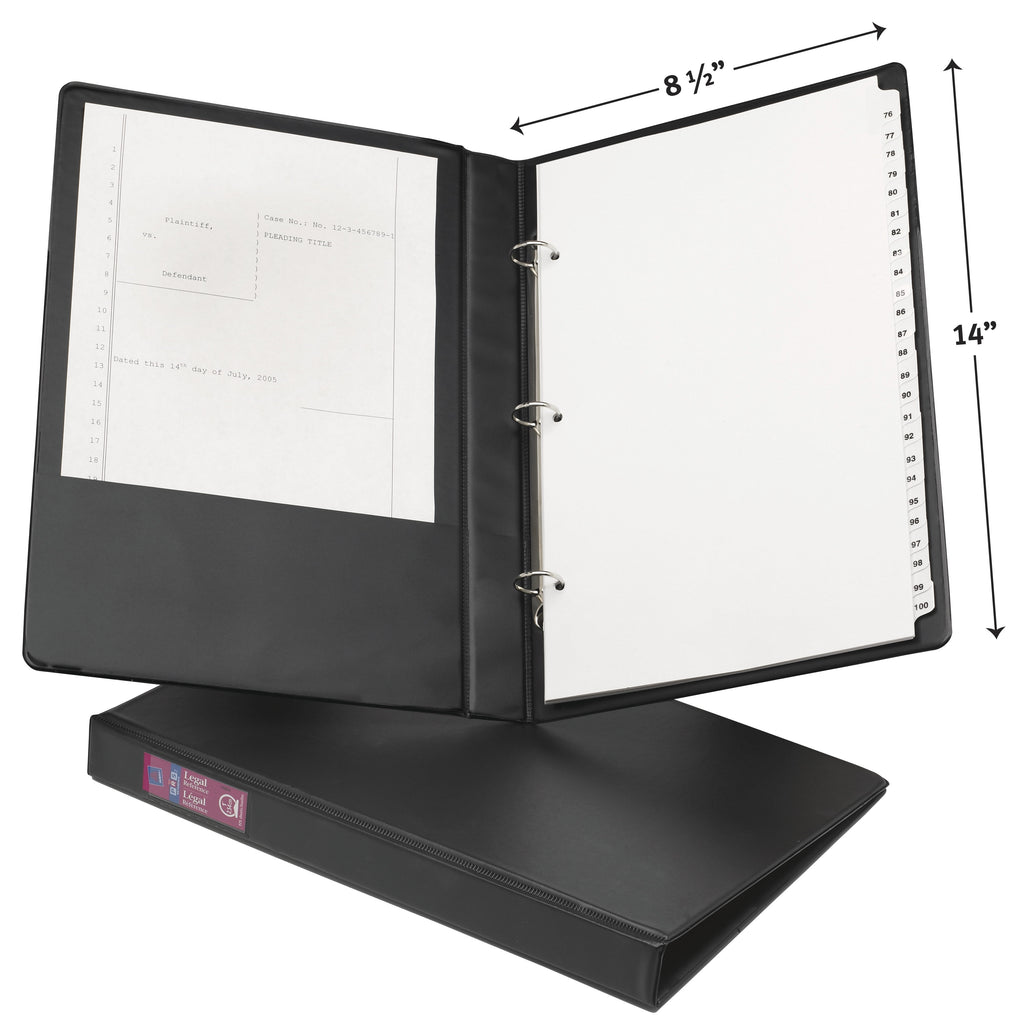 Avery Legal-Size Durable 3 Ring Binder, 1" Round Rings, Black (06400)