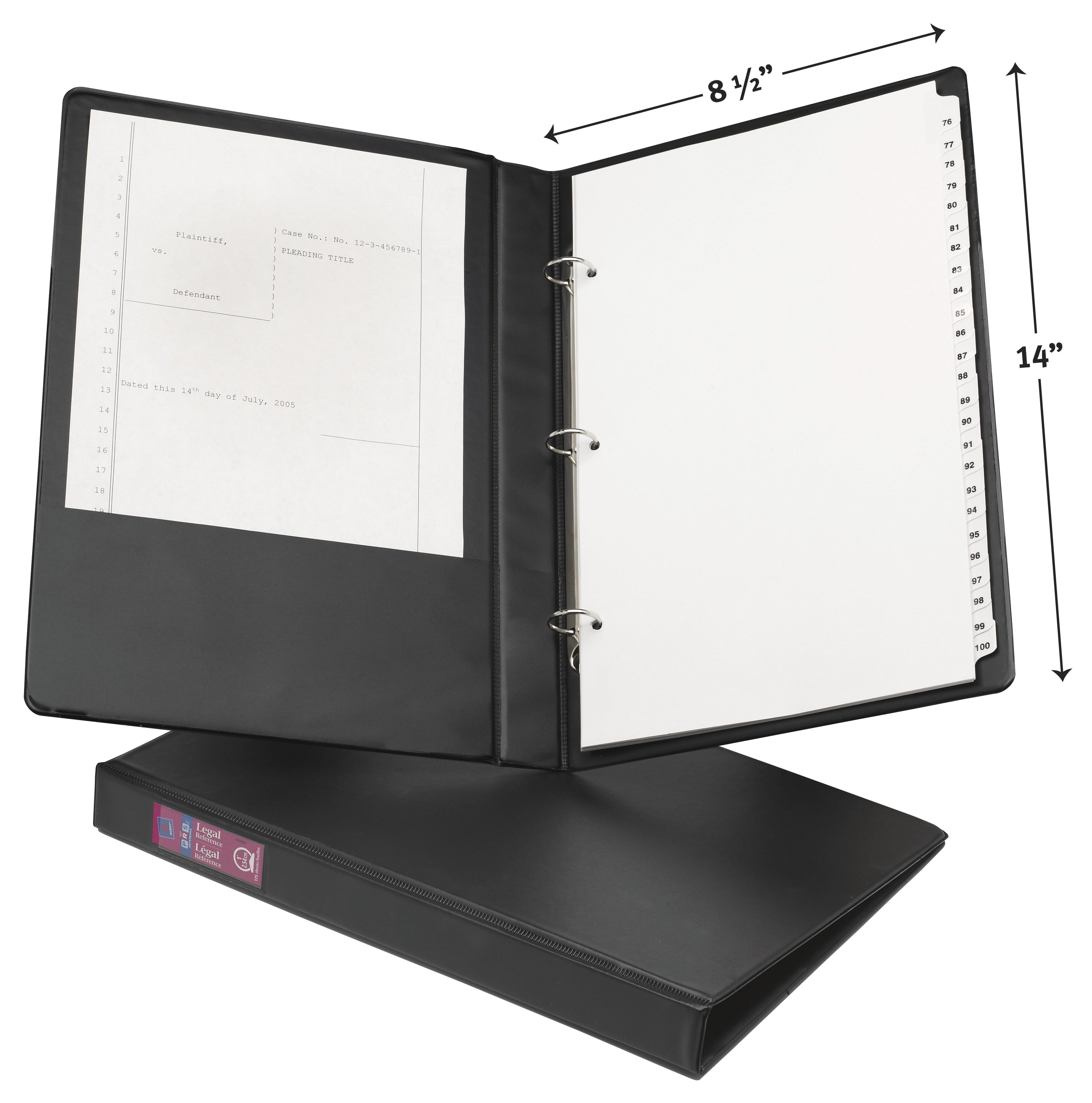 Avery Legal-Size Durable 3 Ring Binder, 1" Round Rings, Black (06400)