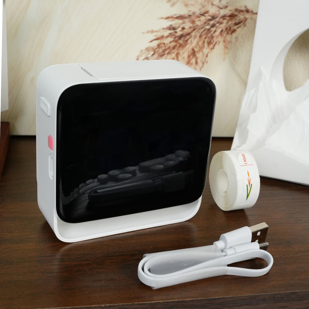 BAOKALER Bluetooth Label Maker Machine with Tape, Inkles Thermal Printer Without Ink and Toner Support for IOS, Android
