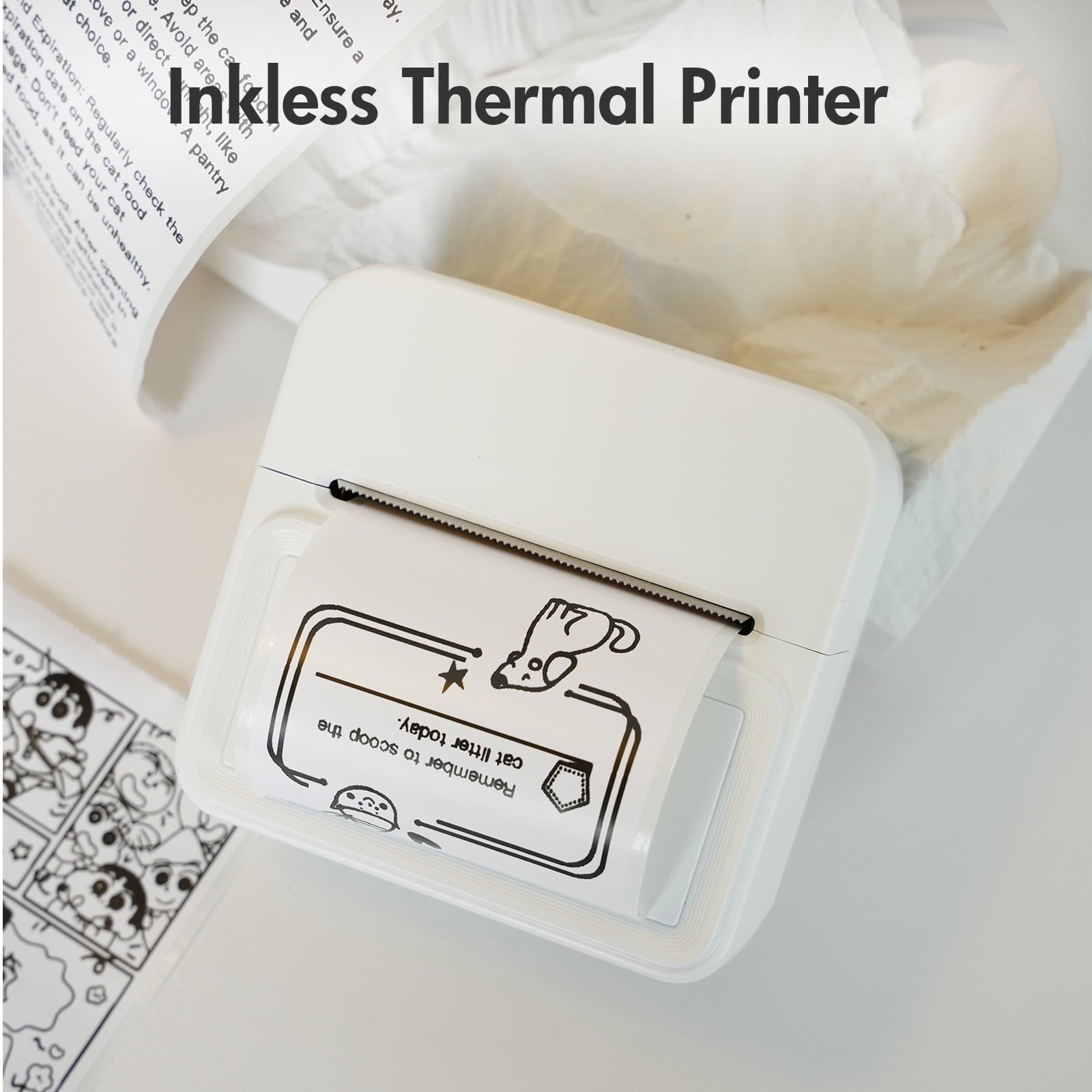 Label Maker Machine with Tape, Bluetooth Thermal Label Printer, Mini Sticker Maker , Free Cut Small Printer for for H...
