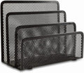 Organizer, Office Small Letter Sorter top File Organizer Metal Mesh with 3 Vertical Upright Compartments, Black 1 Pack