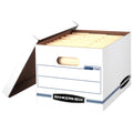 Basic Duty Letter/Legal File Storage Box with Lids, 10 Pack, White Corrugate Cardboard