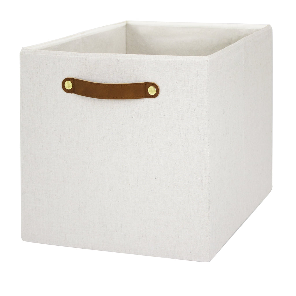 Collapsible Fabric Cube Storage Bin, Vanilla