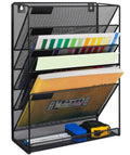 Aertyole 6-Tier Wall File Organizer Hanging File Organizer Cubicle Organizer Wall File Holder for Office Home, Black