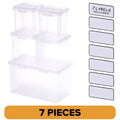 Kect Nest Clear Boxes, Stacking/Nesting, 7-Piece Bundle, 1 Large, 2 Medium, 4 Small