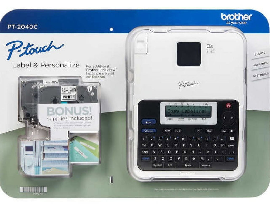 Brother P-Touch Label Maker PT-2040C with Additional Two Tapes TZe-131, TZe-231