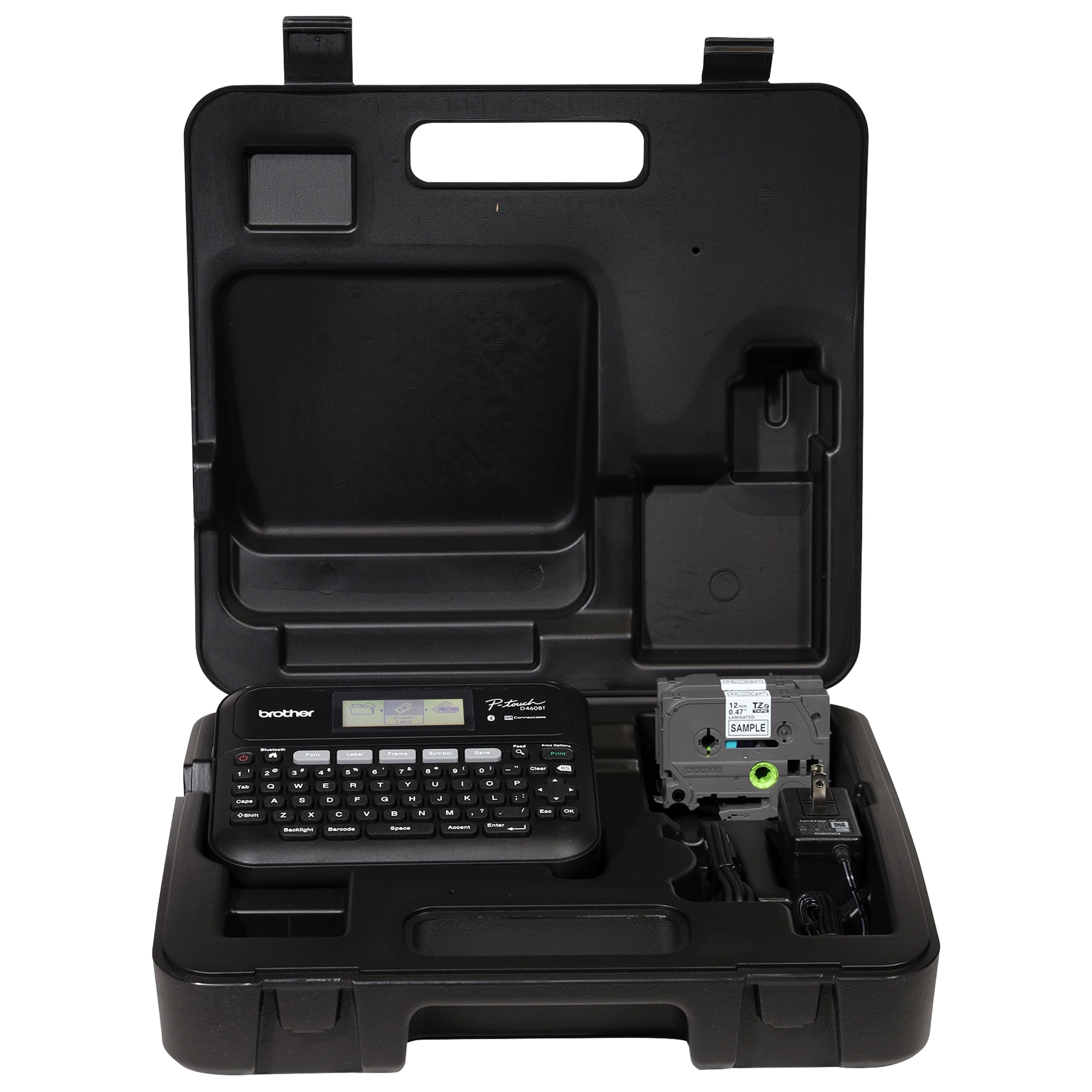 Business Expert Cected Label Maker with Bluetooth Cectivity, includes Carry case and 4m Black Print on Clear Sample L...