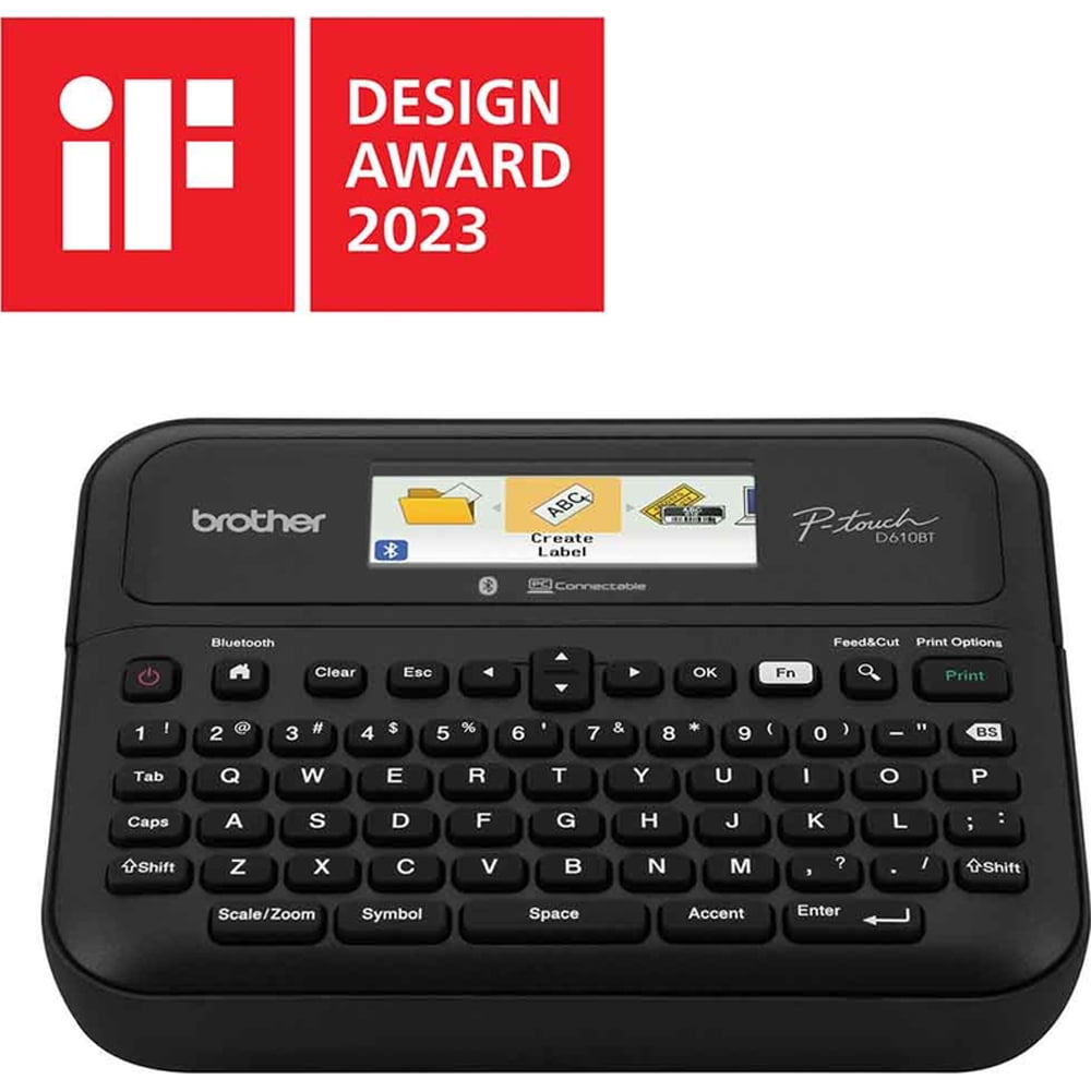 P-touch Business Professional Cected Label Maker PT-D610BT with Bluetooth Cectivity