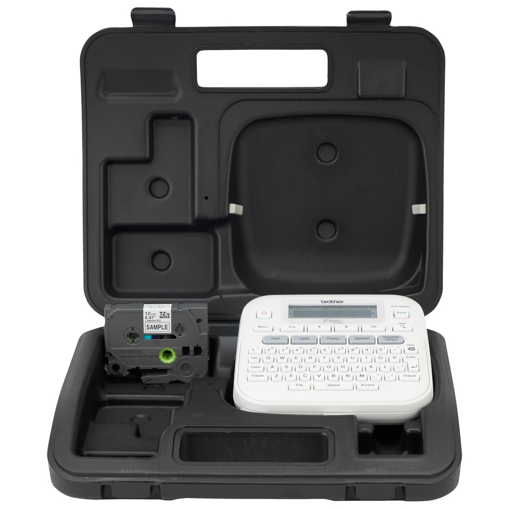 Home / Office Advanced Cected Label Maker , Includes Carry case and 4m Black Print on Clear Sample Label Tape ~1/2 (1...