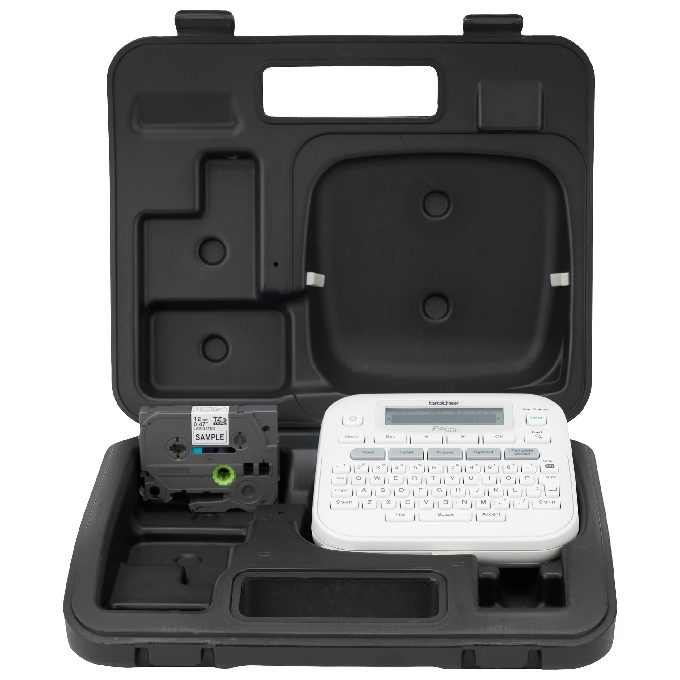 Home / Office Advanced Cected Label Maker , Includes Carry case and 4m Black Print on Clear Sample Label Tape ~1/2 (1...