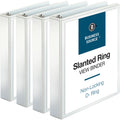 Basic D-ring White View Binders - 1 1/2" Binder Capacity - Letter - 8 1/2" X 11" Sheet Size - 375 Sheet Capacity - 3 ...
