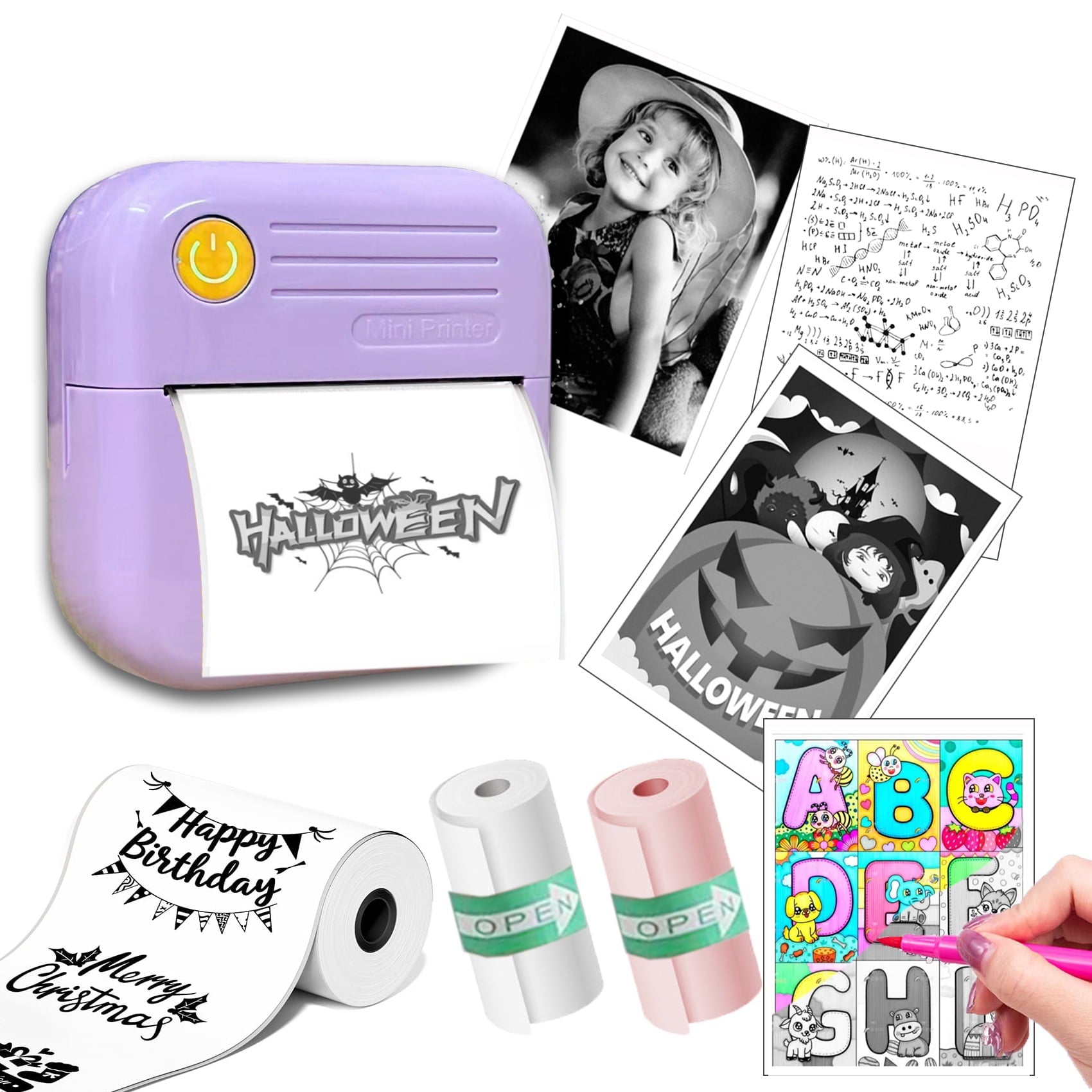 Sticker Printer Label Maker Machine,Bluetooth Inkless Printpods,Thermal Sticker Printer Perfect for Photos,Creative D...