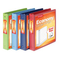 3 Ring Binders, Round Rings, Holds 350 Sheets, ClearVue Presentation View, Non-Stick, Assorted Colors (79550), 1.5 In...