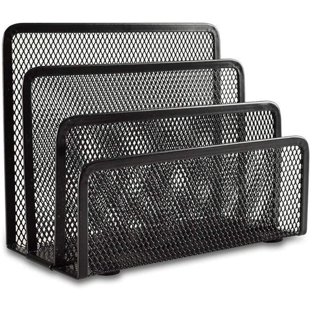 Organizer, Office Small Letter Sorter top File Organizer Metal Mesh with 3 Vertical Upright Compartments, 1 PackBlack