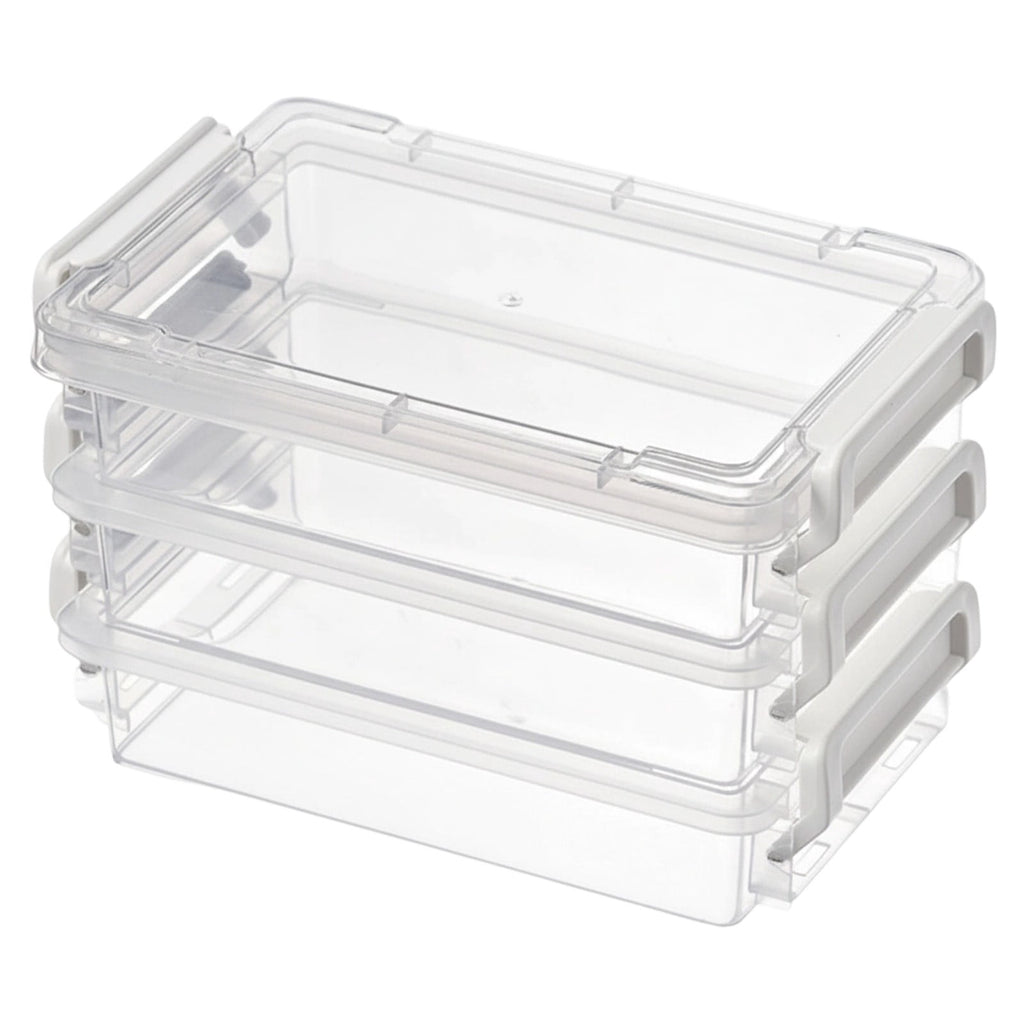 Clear Storage Bins with Lids, Plastic Container Bins for Organizing, Clear File Box Stackable Storage Containers for Home, Office and Scrapb