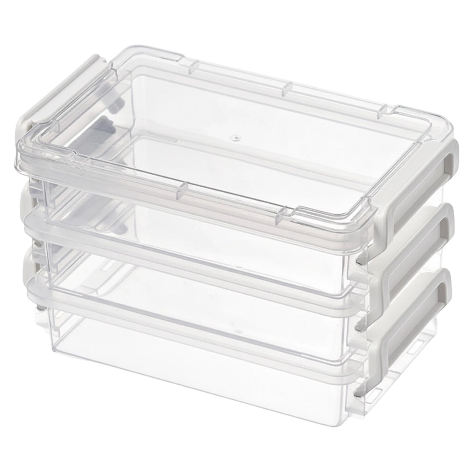 Clear Storage Bins with Lids, Plastic Container Bins for Organizing, Clear File Box Stackable Storage Containers for Home, Office and Scrapb