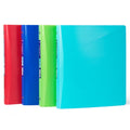 3 Rings Binder 1 inch Round Ring, 175 Sheets Organizer with Pockets, 4-Pack Assorted Color