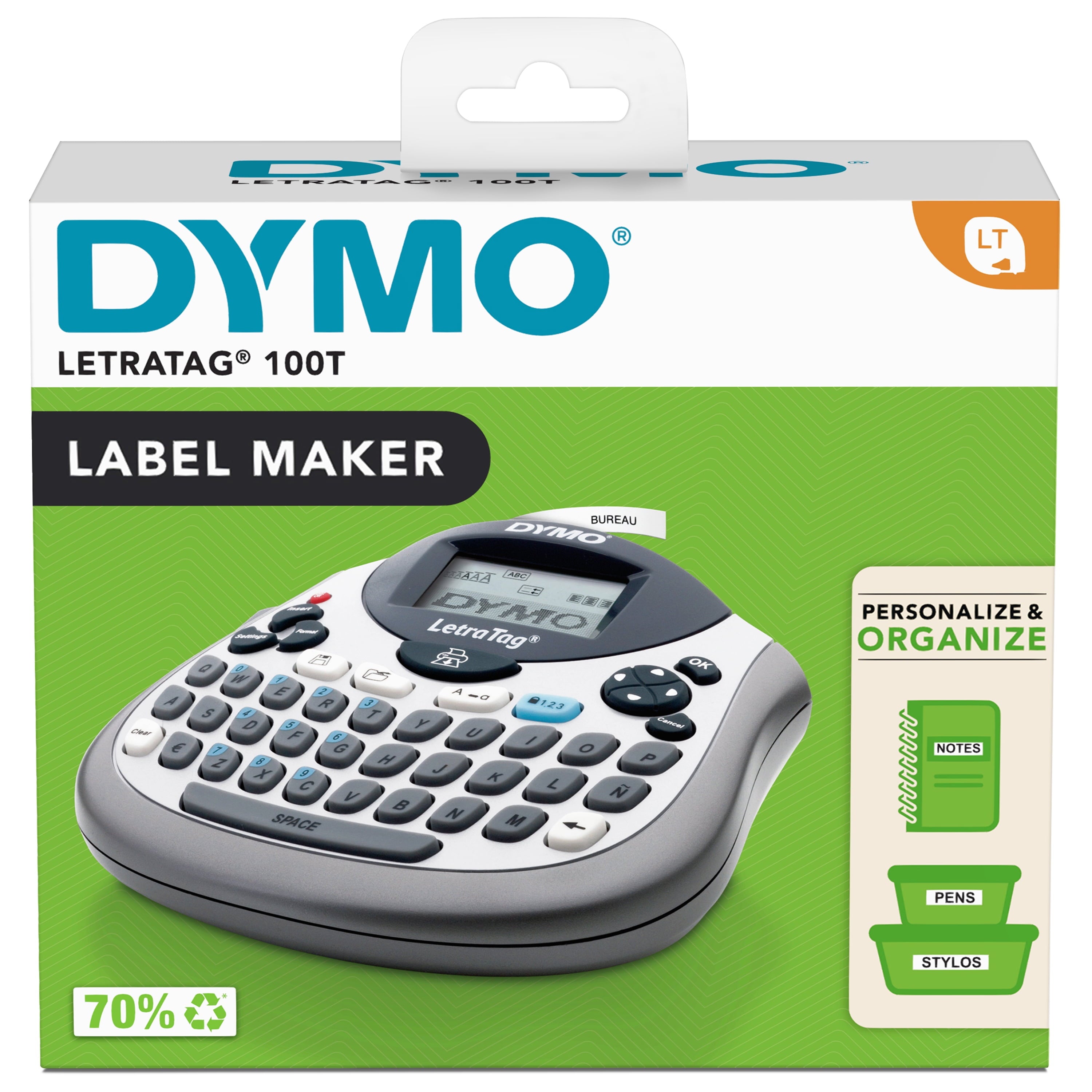 LetraTag 100T QWERTY Label Maker, Includes Black Print on White Paper Label, 1 Count