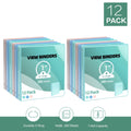 Deli 3 Ring Binders,1" Economy Round Ring View Binders with 2 Interior Pockets for Office,Home, and School Use,200 Sheets, 12-Pack (Mixed Co