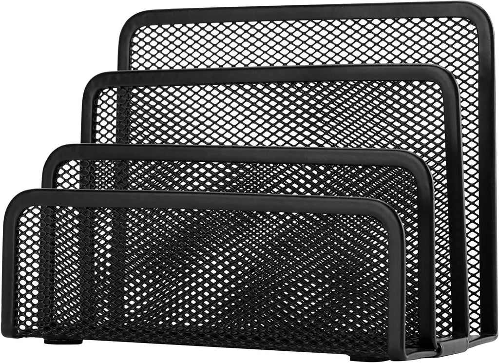 File Letter Holder,Metal Mesh top Storage for Home,File Organizer and Practical Letter SorterOffice (1 Pack Black)