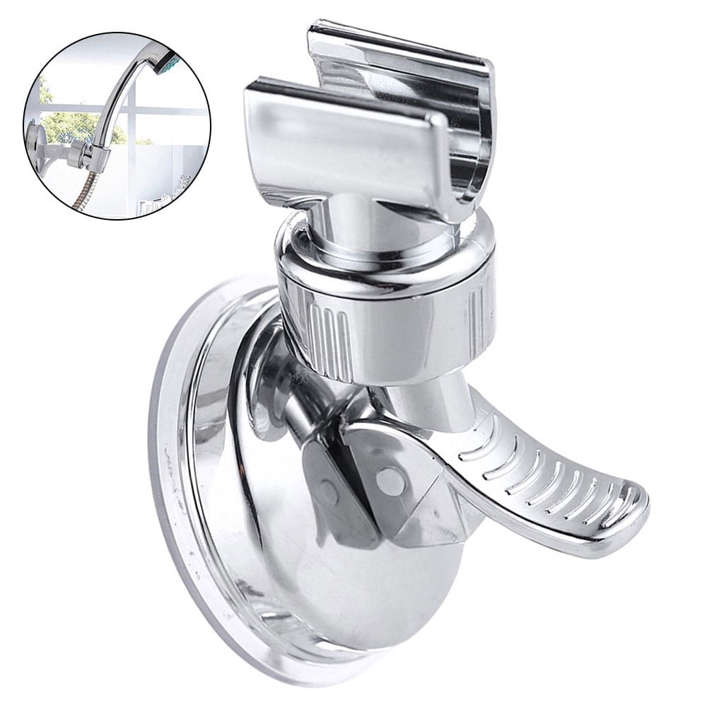 Rzvnmko 1Pcs Adjustable Suction-cup Shower Head Holder, Shower Head Holder, Bathroom Suction-cup Shower Head Holder, No-perforation, Chrome